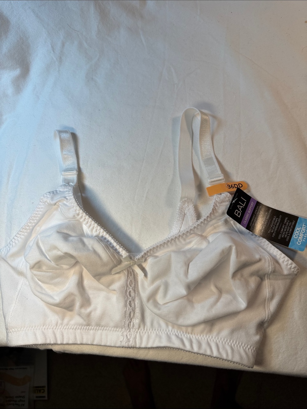 Bali White Soft-Cup Comfort Bra with Lace Trim